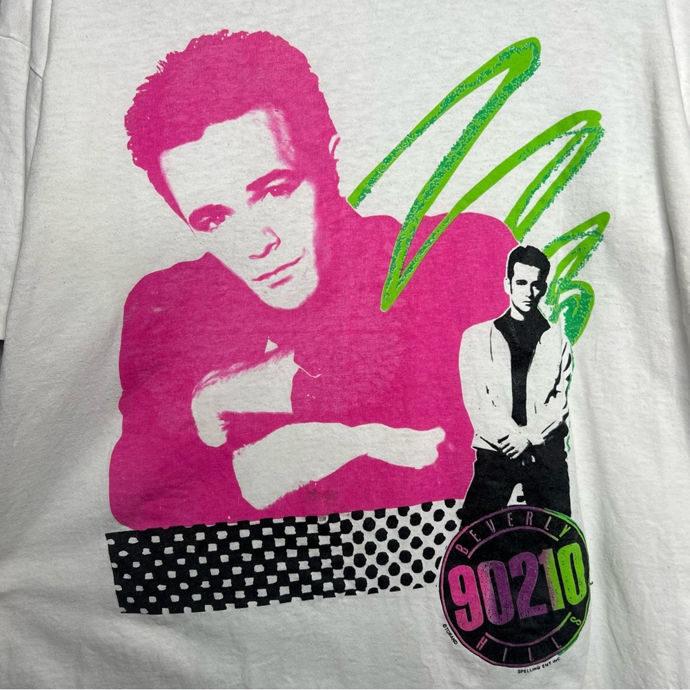 Vintage 90s Beverley Hills 90210 Luke Perry Single Stitch T-Shirt USA Made sz XL - Picture 2 of 9